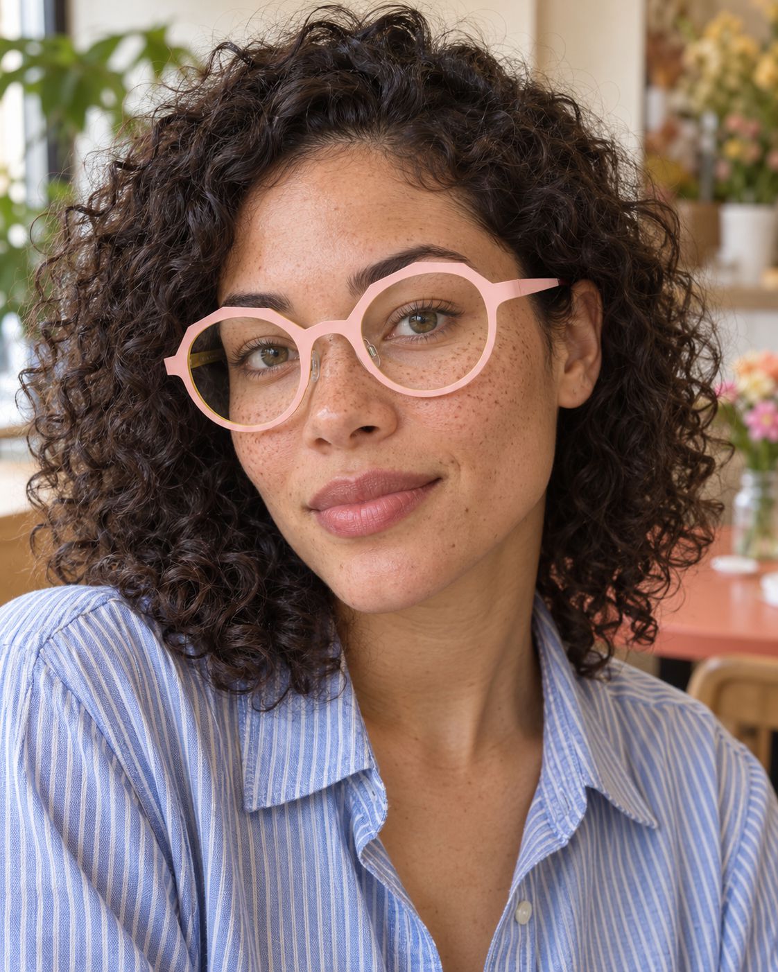 Portrait d’une femme portant la monture ALI M54