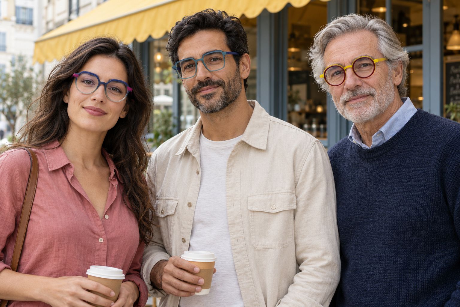 Trois regards en ville, avec les montures ALFREDO V75 / MONACO 3Q / ALVANA V1 – X33