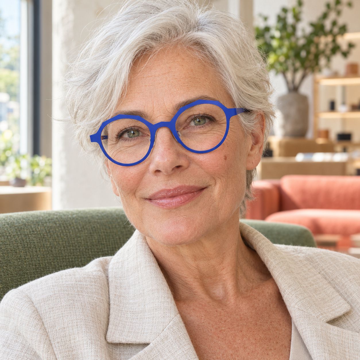Portrait d’une femme portant la monture ALI Q55
