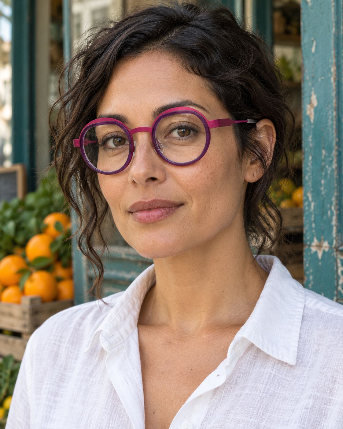 Portrait d’une femme portant la monture ALVANA V2 – X45